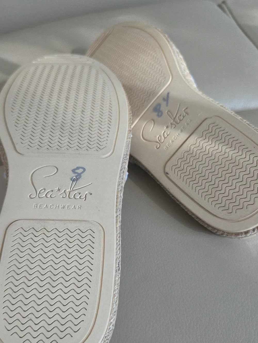 Platinum Silver Espadrille Slip-On Water Shoes Beach Wear Size 8W